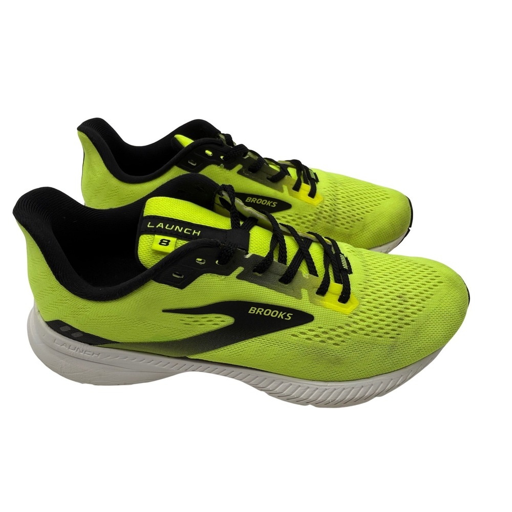 Brooks Launch 8 Running Shoes Men 9 Wide 2E Neon Yellow Excellent Speed Sneakers
